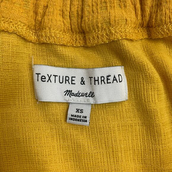 Madewell Textured & Thread Off The Shoulder Top Womens XS Extra Small Tie Waist - Picture 8 of 13